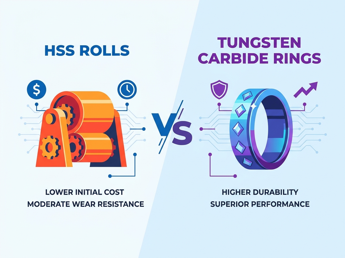 HSS vs tungsten carbide roll comparison in a hot rolling mill